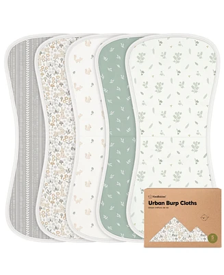 KeaBabies Kids 5pk Urban Burp Cloths, Burping Cloth for Babies, Rags