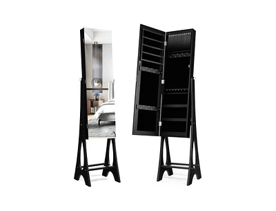 Slickblue Led Jewelry Cabinet Armoire Organizer with Bevel Edge Mirror