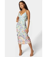 bebe Women's Floral Embroidered Midi Dress