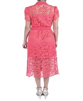 julia jordan Women's Lace Midi Shirtdress