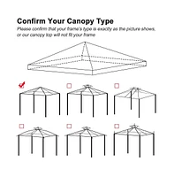 Yescom 117"x117" Gazebo Top Replacement for Smaller 10x10Ft 1-Tier Outdoor Patio Canopy Cover Party Yard Garden Red