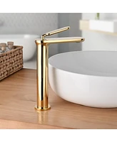 Aquaterior Single Handle Bathroom Vessel Sink Faucet Rv Lavatory Vanity Mixer Tap Gold