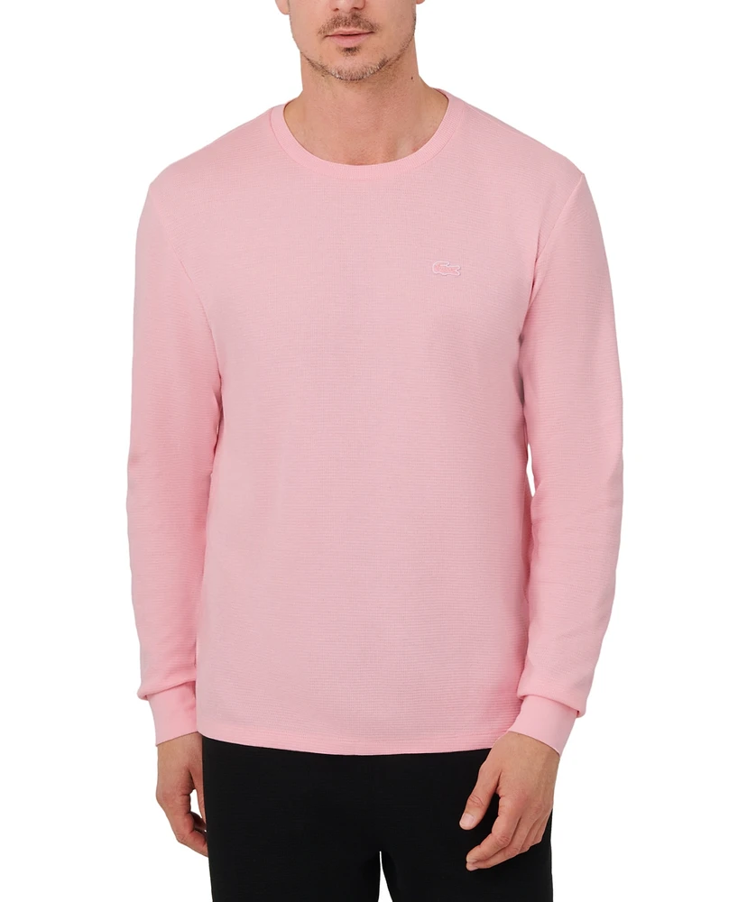Lacoste Men's Waffle-Knit Thermal Sleep Shirt