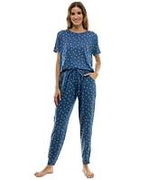 Jaclyn Intimates Women's 2-Pc. Printed Jogger Pajamas Set