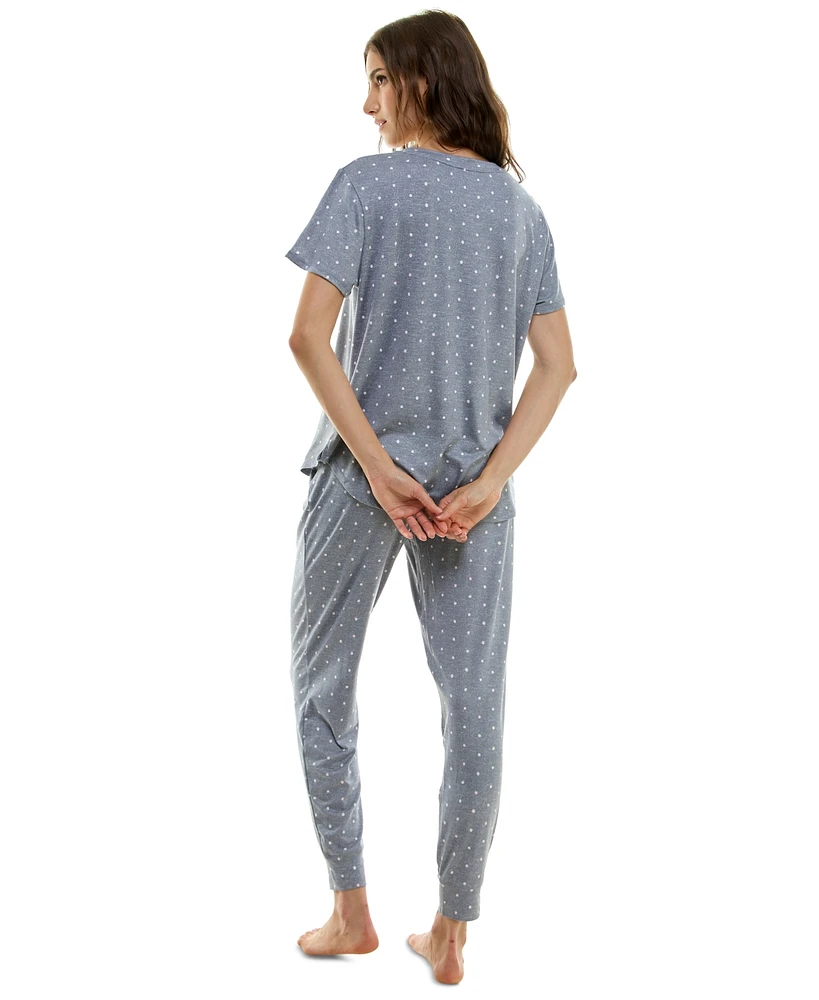 Jaclyn Intimates Women's 2-Pc. Printed Jogger Pajamas Set