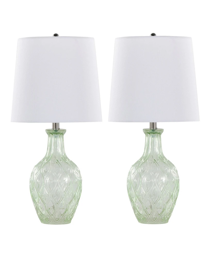 Lumisource Gloria Round 20" Contemporary Glass Accent - Set of 2 Lamp