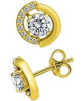 Giani Bernini Cubic Zirconia Asymmetric Circle Stud Earrings in 18k Gold-Plated Sterling Silver, Created for Macy's