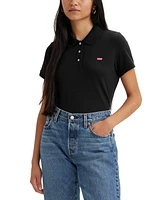 Levi's Women's Crown-Logo Shirt-Sleeve Polo Shirt