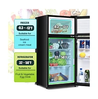 Sugift 2 Doors Cold-rolled Sheet Compact Refrigerator