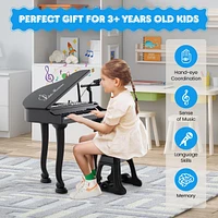 37 Keys Kids Piano Keyboard with Stool and Piano Lid