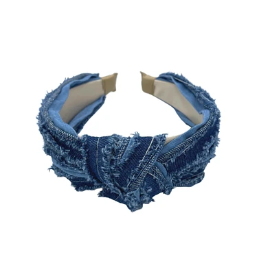 Headbands of Hope Women's Top Knot Headband - Patchwork Denim