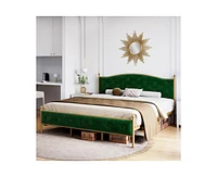 gaomon Golden bed with round diamond buckle