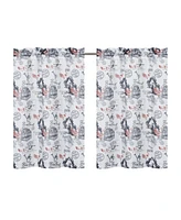 Kate Aurora Rooster Toile Complete 3 Pc CafA Kitchen Curtain Tier And Valance Set - 56 in. W x 36 L, Blue