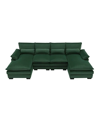 Mondawe 109.8x55.9" Modern U-shaped Sectional Sofa with Waist Pillows,6