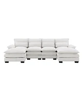 Mondawe 109.8x55.9" Modern U-shaped Sectional Sofa with Waist Pillows,6