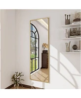 Homlux Rectangular Wall Mounted Mirror 14"x48" in Gold