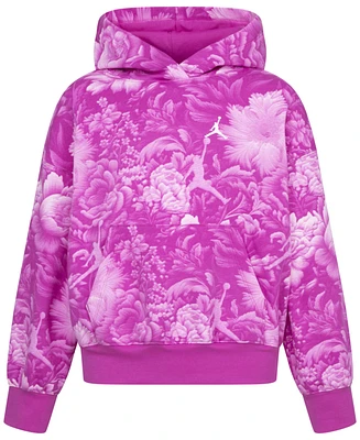 Jordan Big Girls Brooklyn Essentials Floral-Print Pullover Hoodie