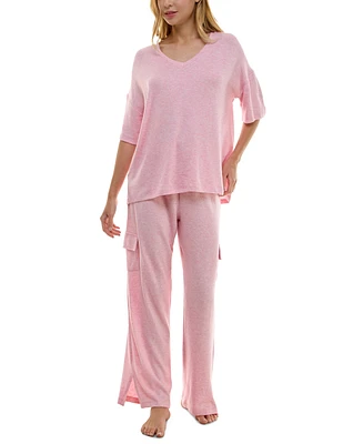 Roudelain Women's 2-Pc. Short-Sleeve Cargo Pajamas Set