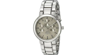 Gino Franco Men's Round Stainless Steel Multi-Function Bracelet Watch