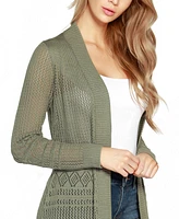 Belldini Pointelle-Stitch Duster Cardigan