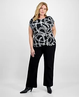 I.n.c. International Concepts Plus Gathered Waist Top, Created for Macy's