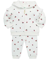 Little Me Baby Girls Floral Hoodie & Pants Set