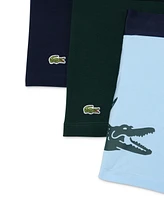 Lacoste Men's 3-Pack Regular Fit Big Croc Logo Boxer Briefs