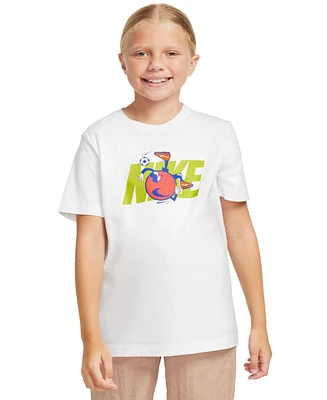 Nike Big Kids' Sportswear Cotton Logo Crewneck T-Shirt