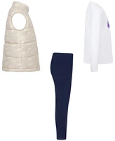 Nike Little Girls New Impressions Vest, Logo T-Shirt & Ribbed Leggings, 3 Piece Set