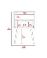 Fm Furniture Allie Nightstand, Superior Top, Open Shelf, One Drawer