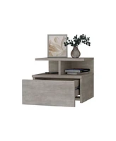 Fm Furniture Augusta Floating Nightstand with 2-Tier Shelf and 1-Drawer