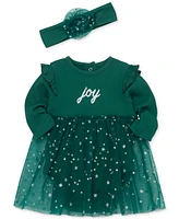 Little Me Baby Girls Joy Bodysuit Dress & Headband, 2 Piece Set