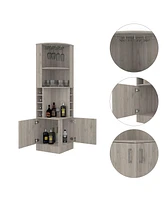 Fm Furniture Seattle Bar Cabinet, Eight Bottle Cubbies, Two Large Open Shelves