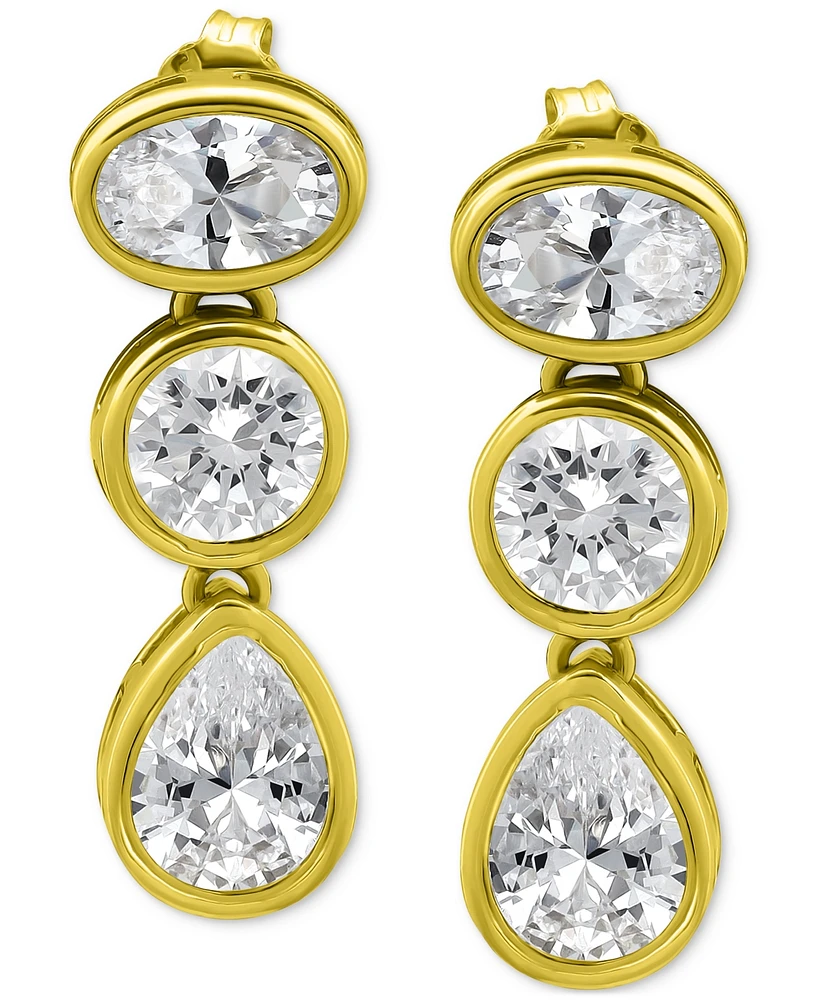 Giani Bernini Cubic Zirconia Mixed-Cut Drop Earrings in 18k Gold-Plated Sterling Silver, Created for Macy's