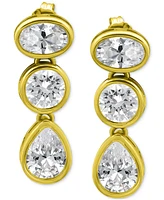 Giani Bernini Cubic Zirconia Mixed-Cut Drop Earrings in 18k Gold-Plated Sterling Silver, Created for Macy's