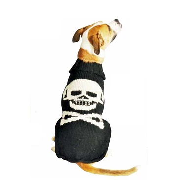 Chilly Dog M Black Skull Dog Sweater