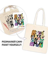 Rosa ROSATalent: Eco-Friendly Cotton Ecobag Coloring Kit – Dogs Design (220 Gsm, 38x42 cm)