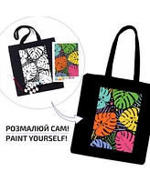 Rosa ROSATalent: Eco-Friendly Cotton Ecobag Coloring Kit – Tropical Leaves (220 Gsm, 38x42 cm)