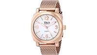 Tko Women's Rose Gold Milano Boyfriend Watch with Rose Gold Mesh Bracelet