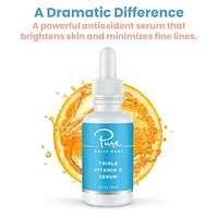 Pure Daily Care Triple Vitamin C Serum - Anti-Aging Antioxidant Brightening Clinical Grade Clean Skincare