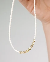 Ettika Freshwater Pearl Polished Pebble Beaded Necklace