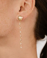 Ettika Polished Pebble Linear Crystal Chain Drop Earrings