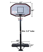 Streamdale Furniture HooKung Portable Basketball System Adjustable Height, Slam-It Rim, 43" Backboard