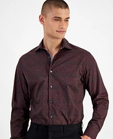 Bar Iii Men's Slim-Fit Terry Floral Dress Shirt, Created for Macy's