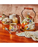 Mackenzie-Childs White Flower Market 2-Qt. Tea Kettle