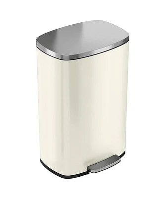 iTouchless SoftStep Stainless Steel Step Trash Can with AbsorbX Odor Filter and Removable Inner Bucket 13.2 Gallon