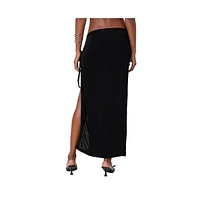 Edikted Women's Goldie Slitted Drawstring Maxi Skirt