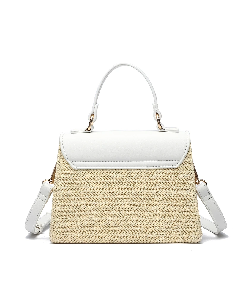 Like Dreams Sunny Straw Over Flap Crossbody Bag