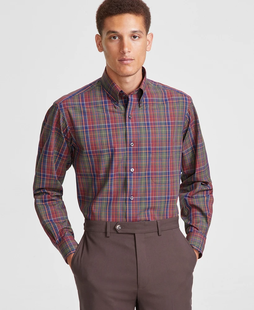 Club Room Men's Artesia Plaid Dress Shirt, Created for Macy's