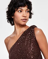 Eliza J Women's Sequined One-Shoulder Side-Twist Gown